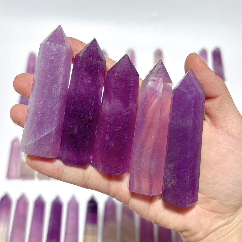 58 Pieces Purple Fluorite Points - Wholesale Crystals