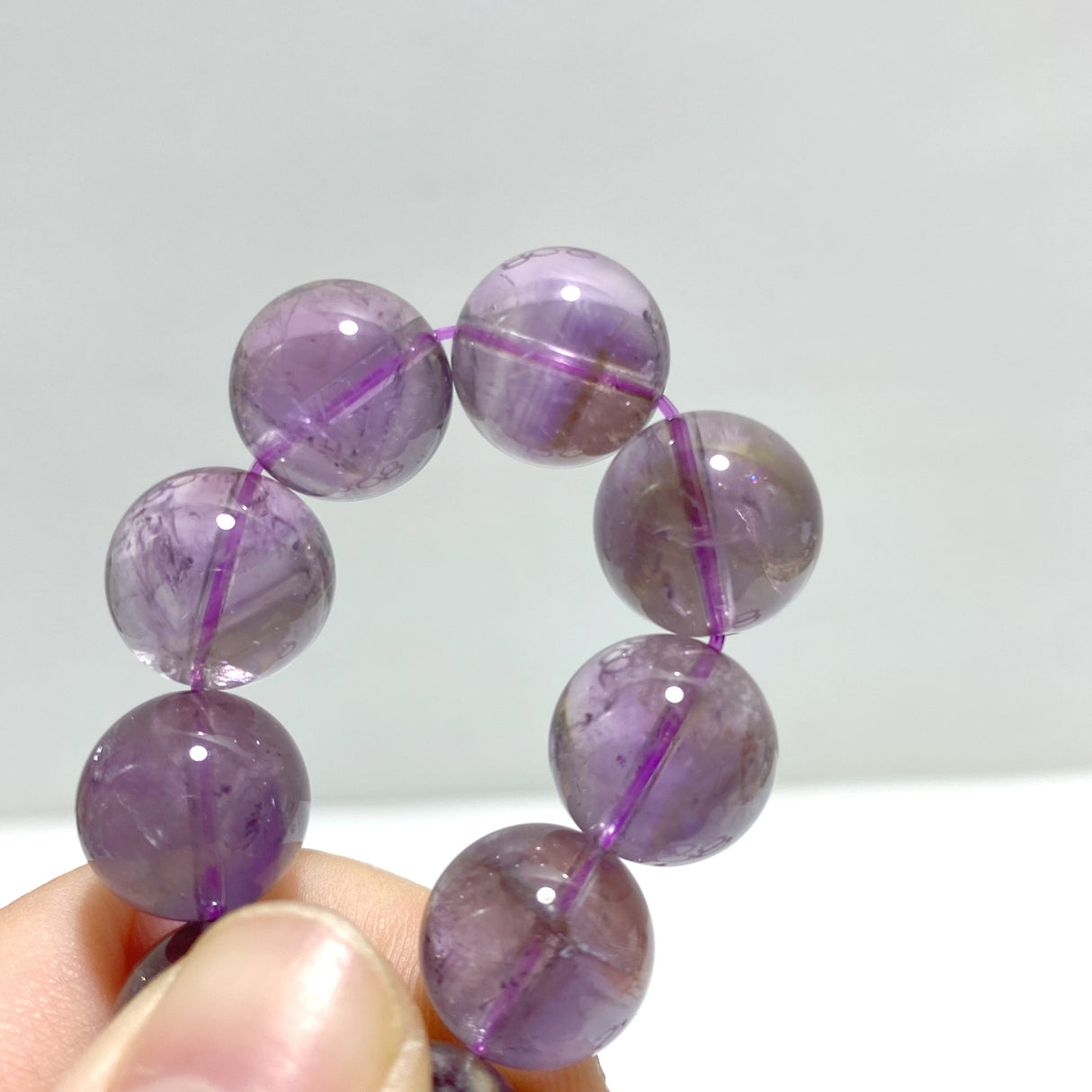 9 Pieces Light Color Amethyst Bracelets
