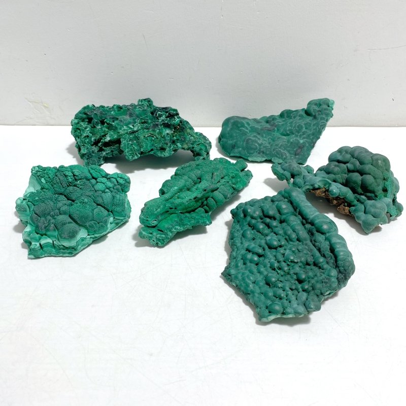6 Pieces Beautiful High Quality Raw Malachite Specimen - Wholesale Crystals