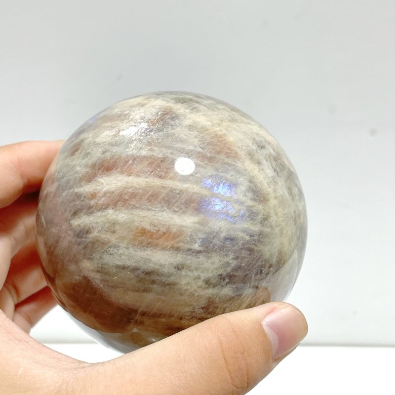 6 Pieces Big Sunstone Mixed Moonstone Spheres - Wholesale Crystals