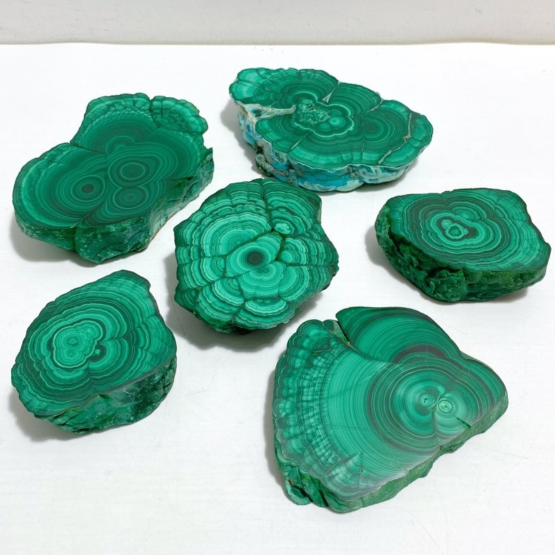 6 Pieces High Quality Malachite Slab - Wholesale Crystals