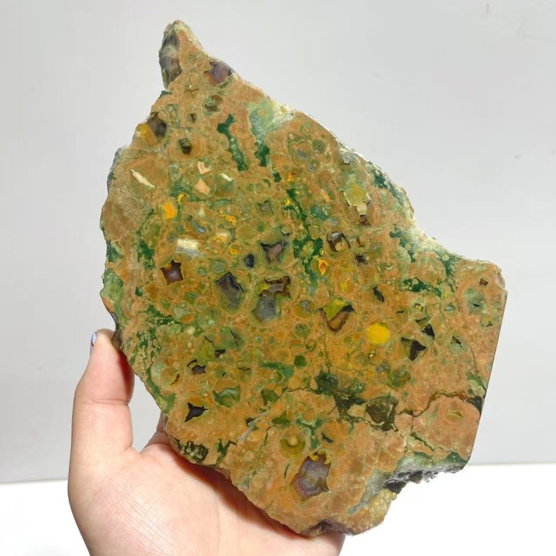 6 Pieces Peacock Eye Rain Forest Jasper Slab - Wholesale Crystals