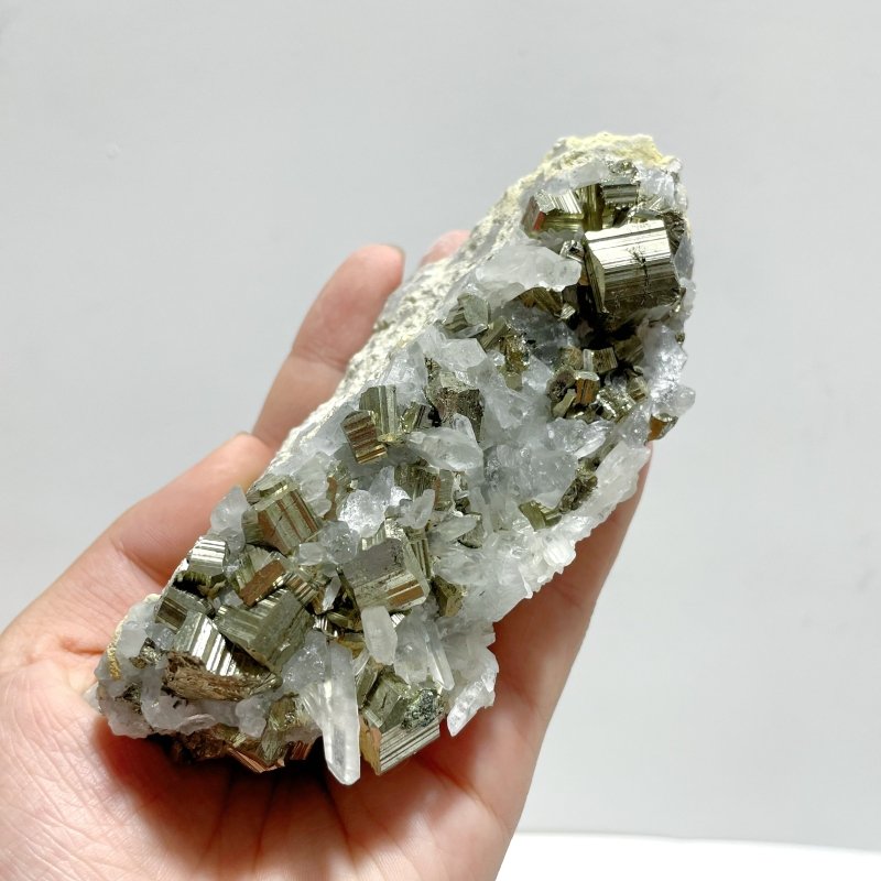 6 Pieces Pyrite Mixed Clear Quartz Cluster Specimen For Collection - Wholesale Crystals