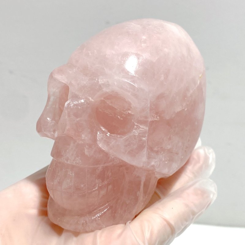 6 Pieces Rose Quartz Skull Carving - Wholesale Crystals