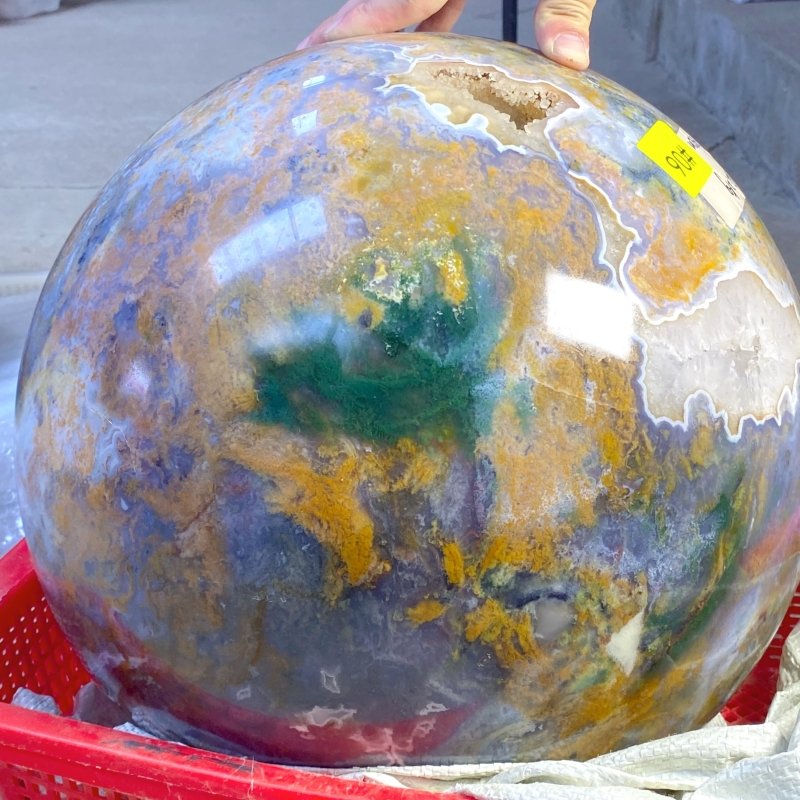 62.2KG Large Geode Ocean Jasper Sphere (Sea Freight Only) -Wholesale Crystals