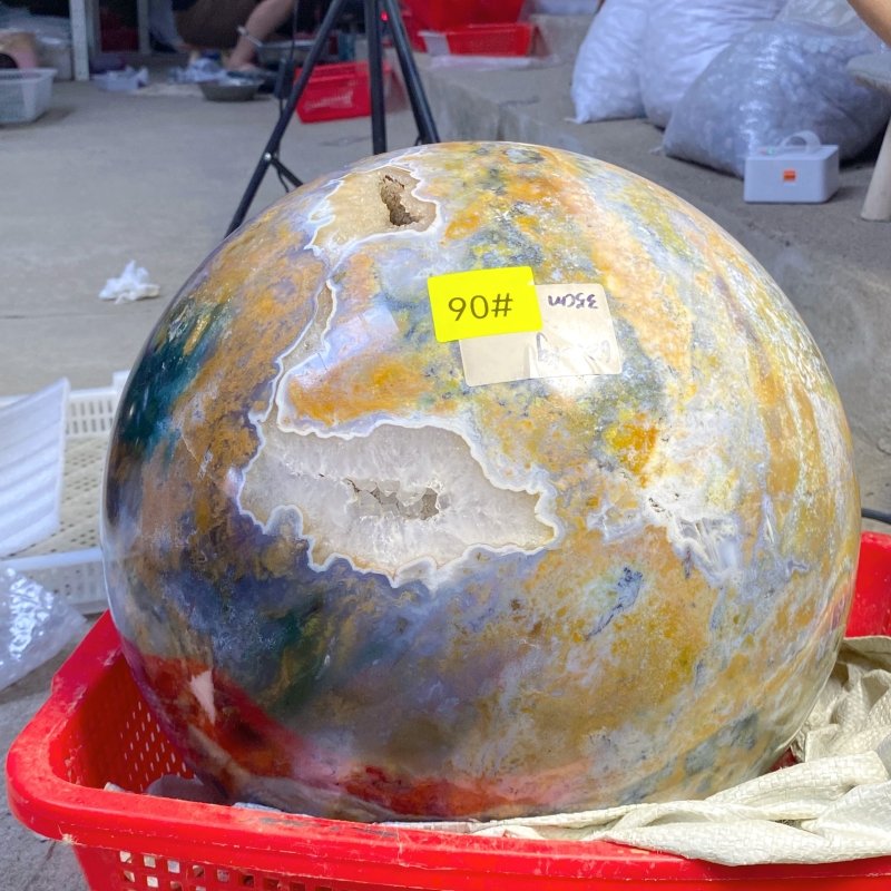 62.2KG Large Geode Ocean Jasper Sphere (Sea Freight Only) -Wholesale Crystals