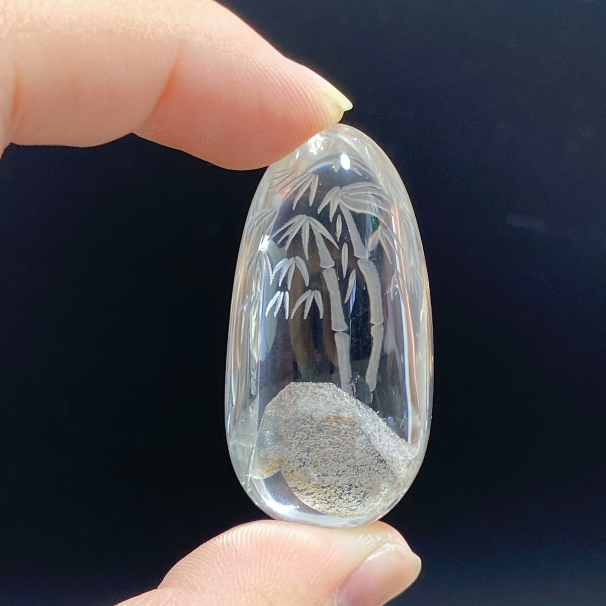 3 Pieces Bamboo Garden Quartz Inner Scene Carving