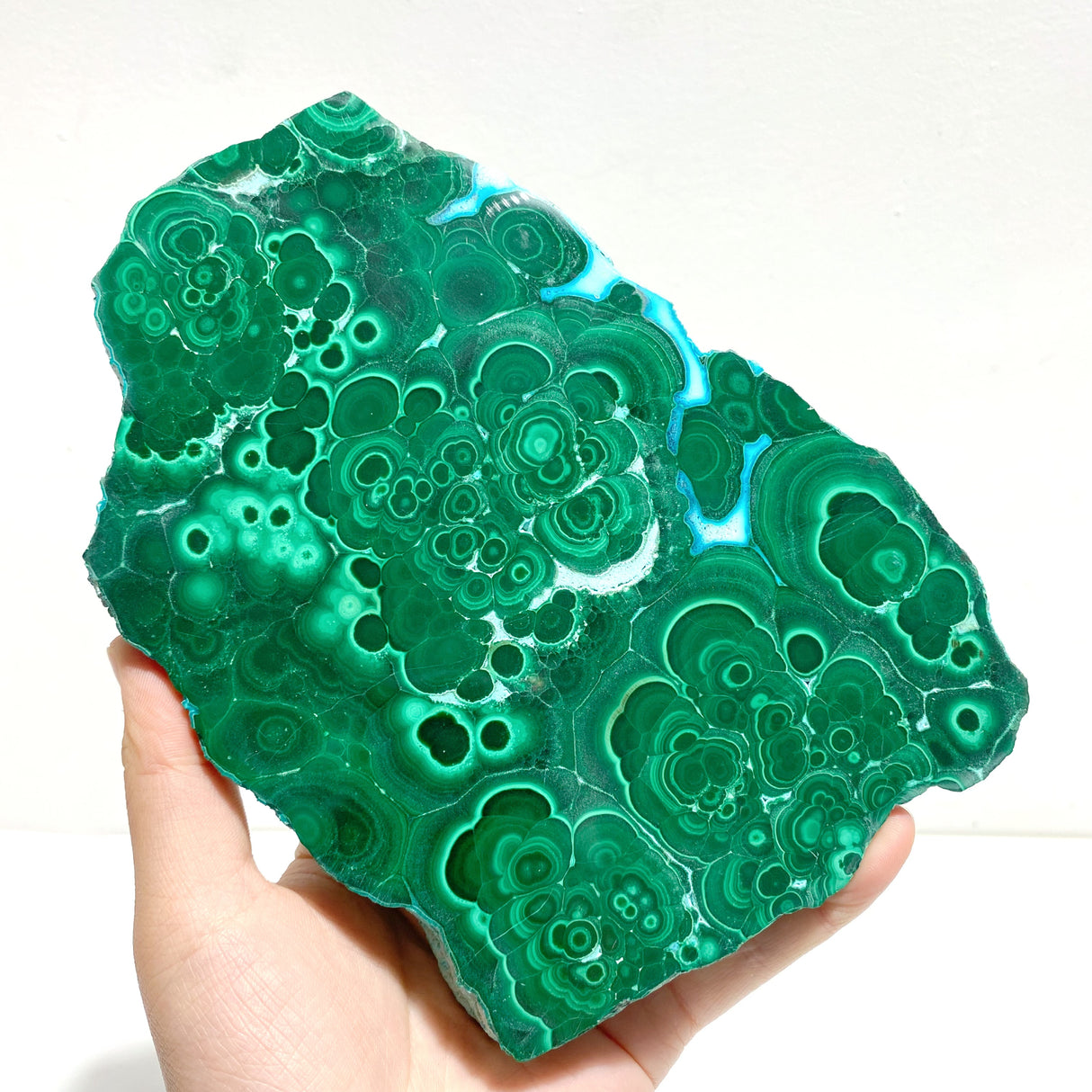 2 Pieces High Quality Beautiful Chrysocolla Mixed Malachite Slab Specimen #3