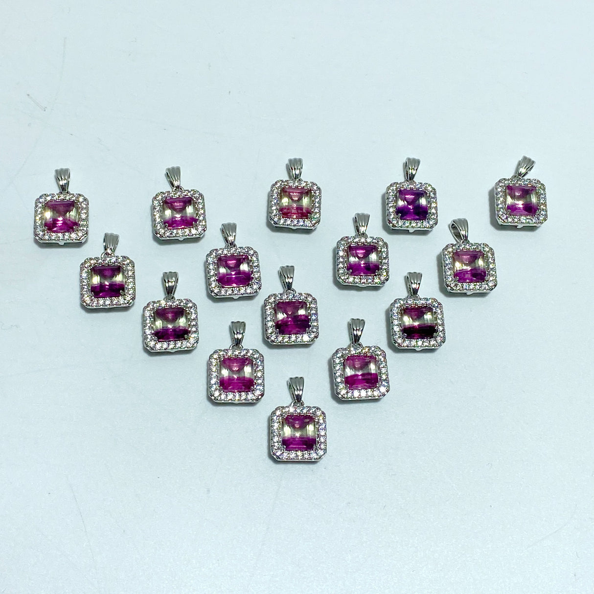 Beautiful Fluorite Cut Faceted Sugar Cube Pendant Wholesale