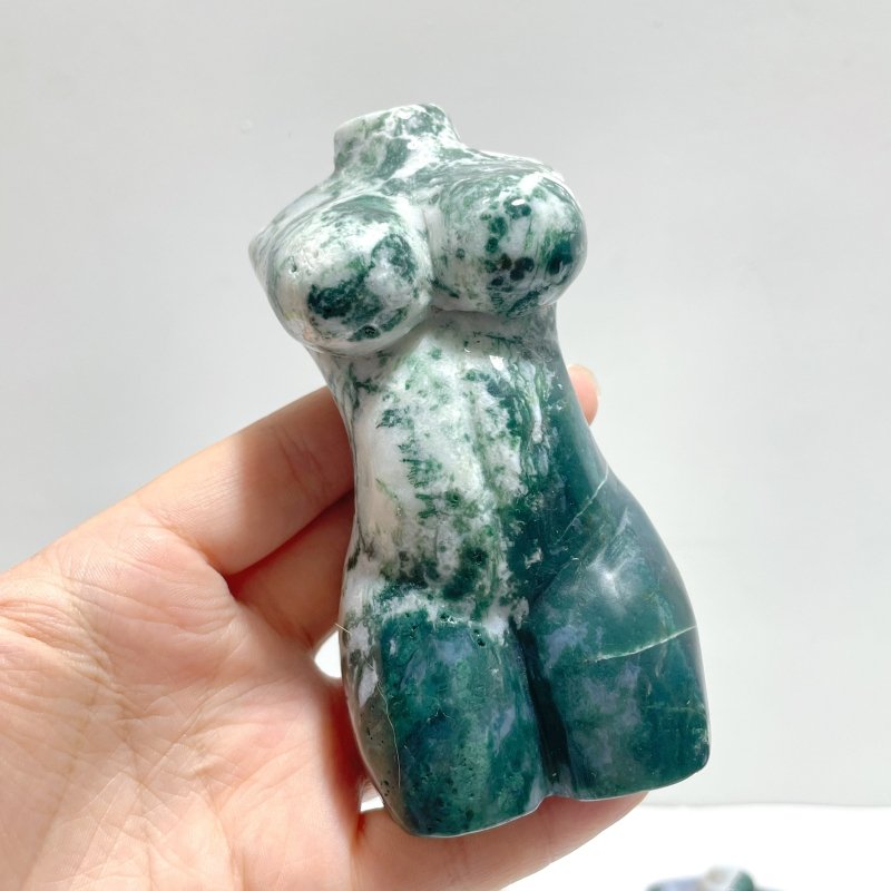 7 Pieces 4.5in Moss Agate Goddess Carving - Wholesale Crystals