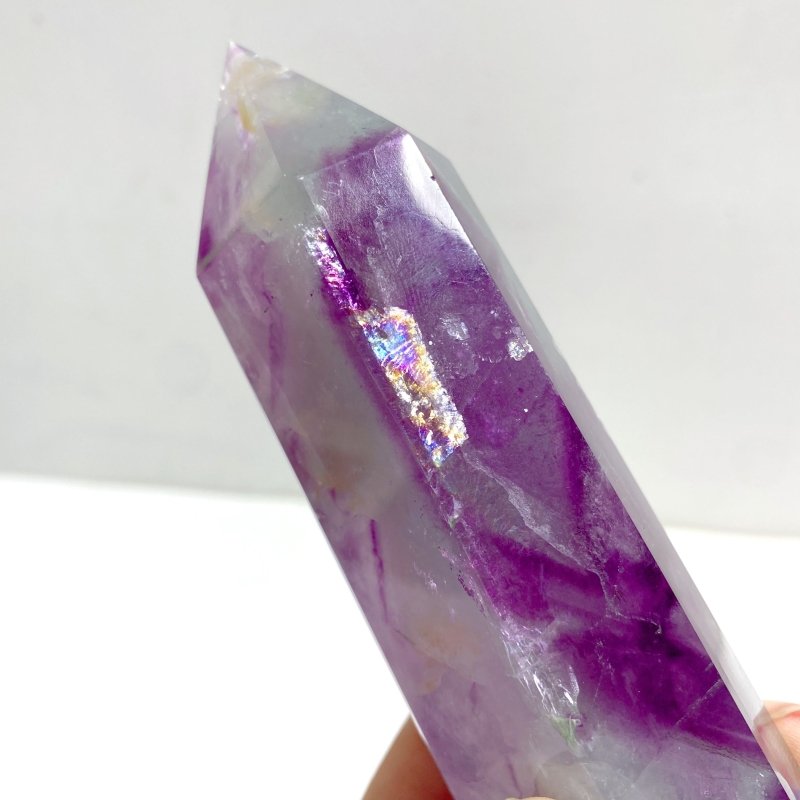 7 Pieces Beautiful Large Rainbow Purple Fluorite Crystal Tower - Wholesale Crystals