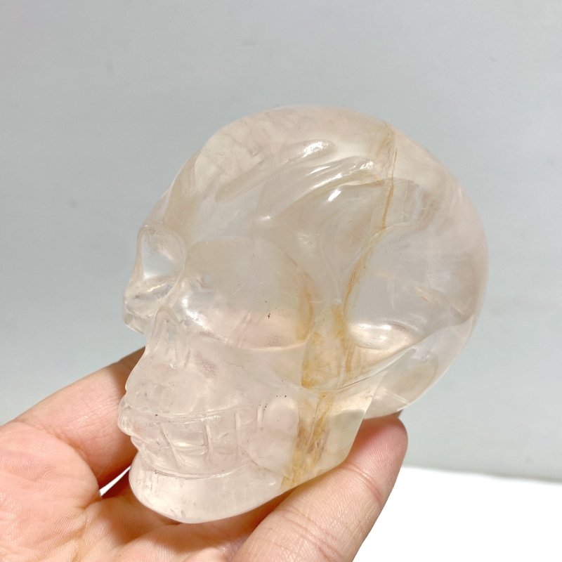 7 Pieces Hematoid Quartz Golden Fire Quartz Skull Carving - Wholesale Crystals