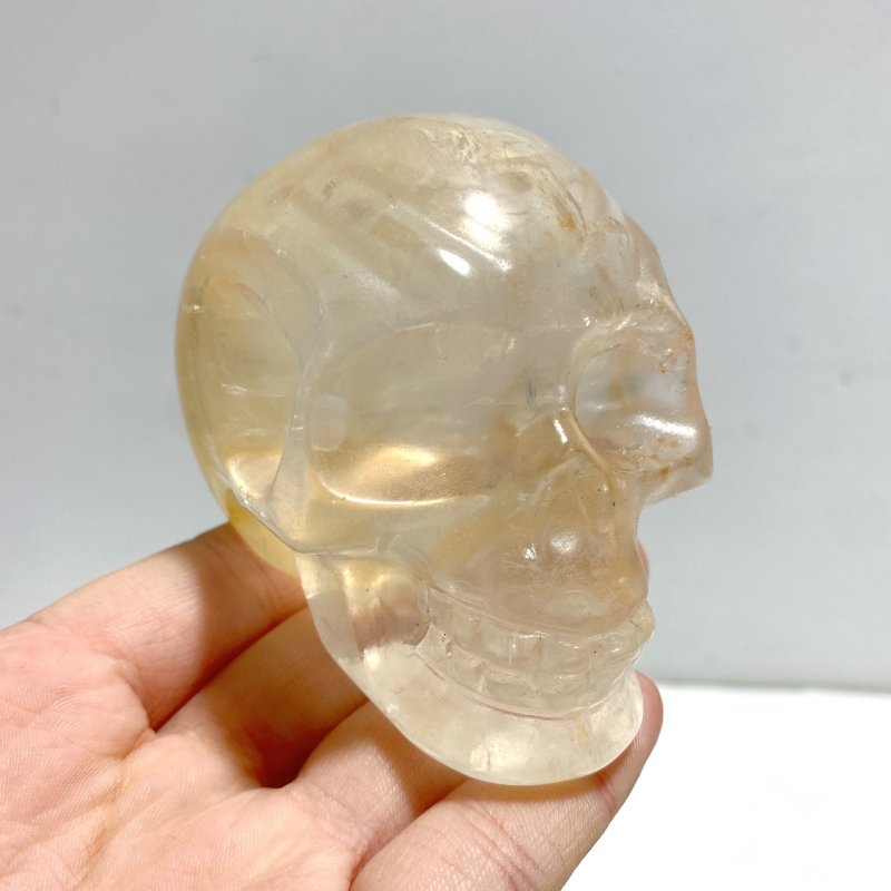 7 Pieces Hematoid Quartz Golden Fire Quartz Skull Carving - Wholesale Crystals