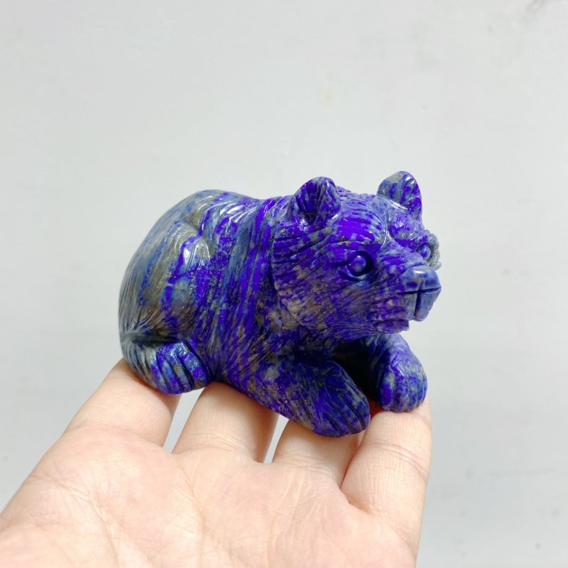 7 Pieces Lapis Lazuli Bear Carving - Wholesale Crystals