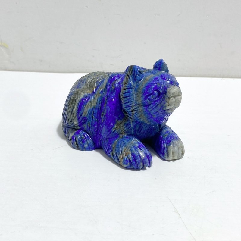7 Pieces Lapis Lazuli Bear Carving - Wholesale Crystals