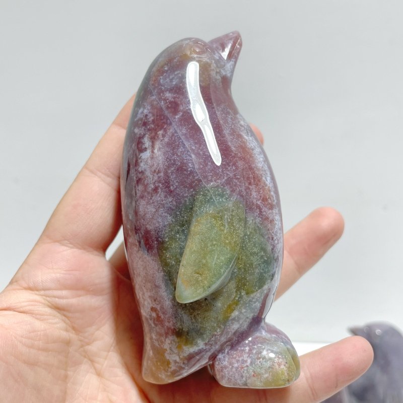 7 Pieces Ocean Jasper Penguin Carving - Wholesale Crystals