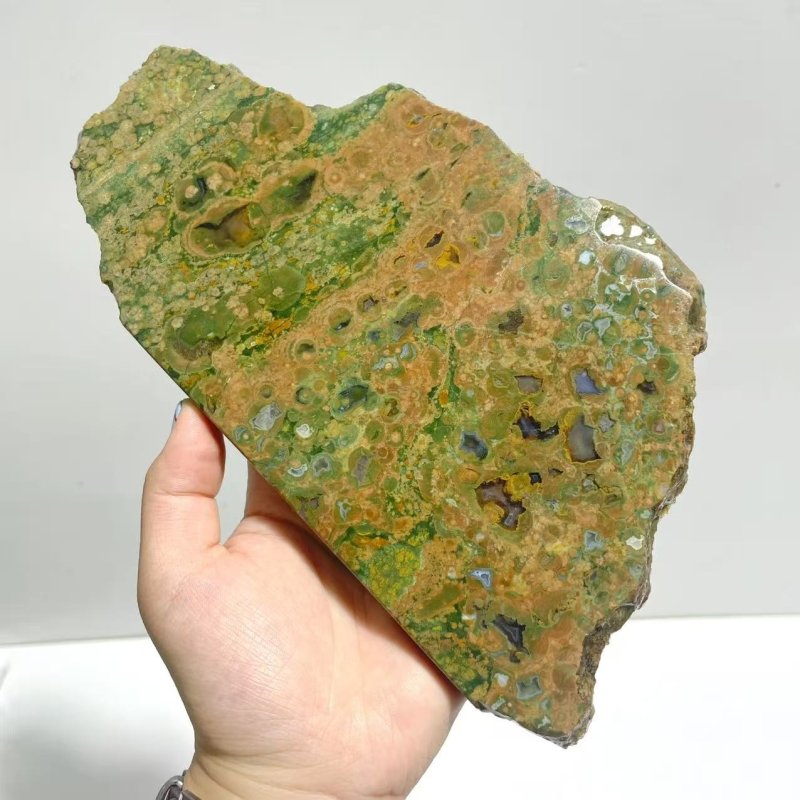 7 Pieces Peacock Eye Rain Forest Jasper Slab - Wholesale Crystals