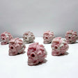 7 Pieces Pink Opal Butterfly Skull Carving - Wholesale Crystals