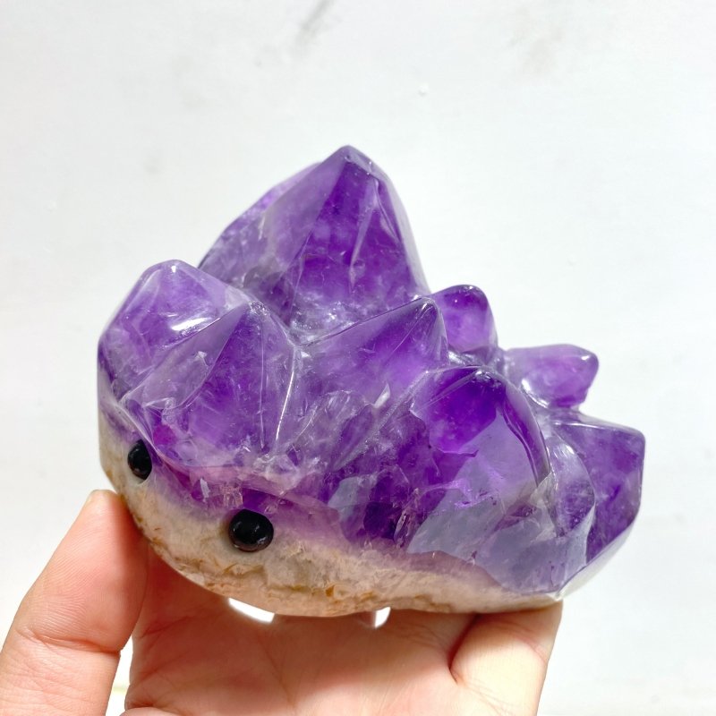 7 Pieces Polished Amethyst Teeth Cluster Groot Carving - Wholesale Crystals