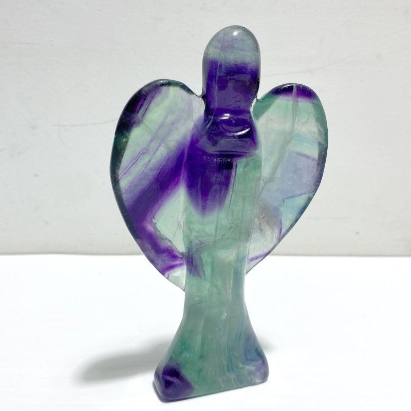 7 Pieces Rainbow Fluorite Angel Carving - Wholesale Crystals