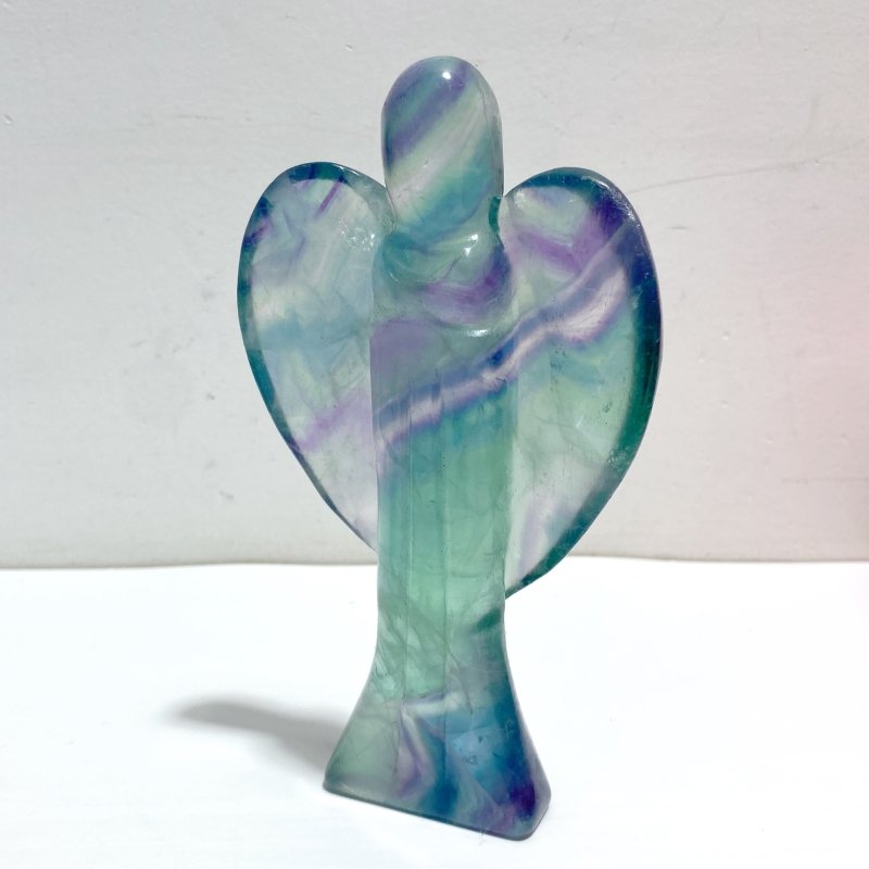 7 Pieces Rainbow Fluorite Angel Carving - Wholesale Crystals