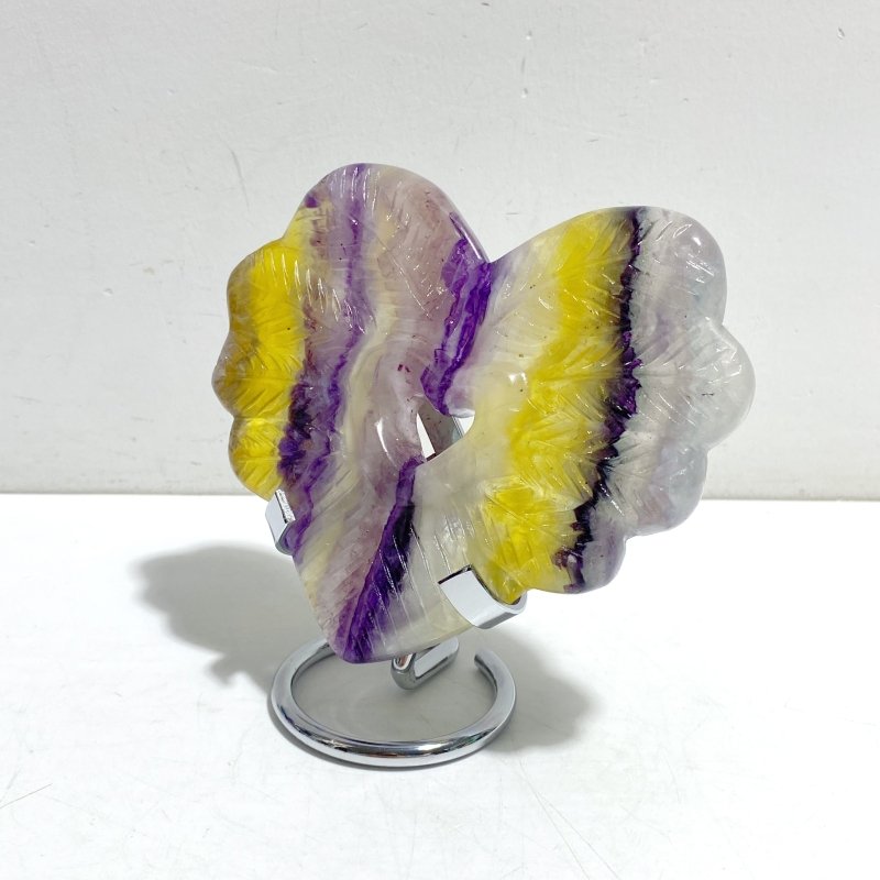 7 Pieces Rainbow Fluorite Heart With Stand - Wholesale Crystals