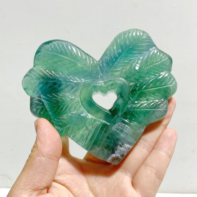 7 Pieces Rainbow Fluorite Heart With Stand - Wholesale Crystals
