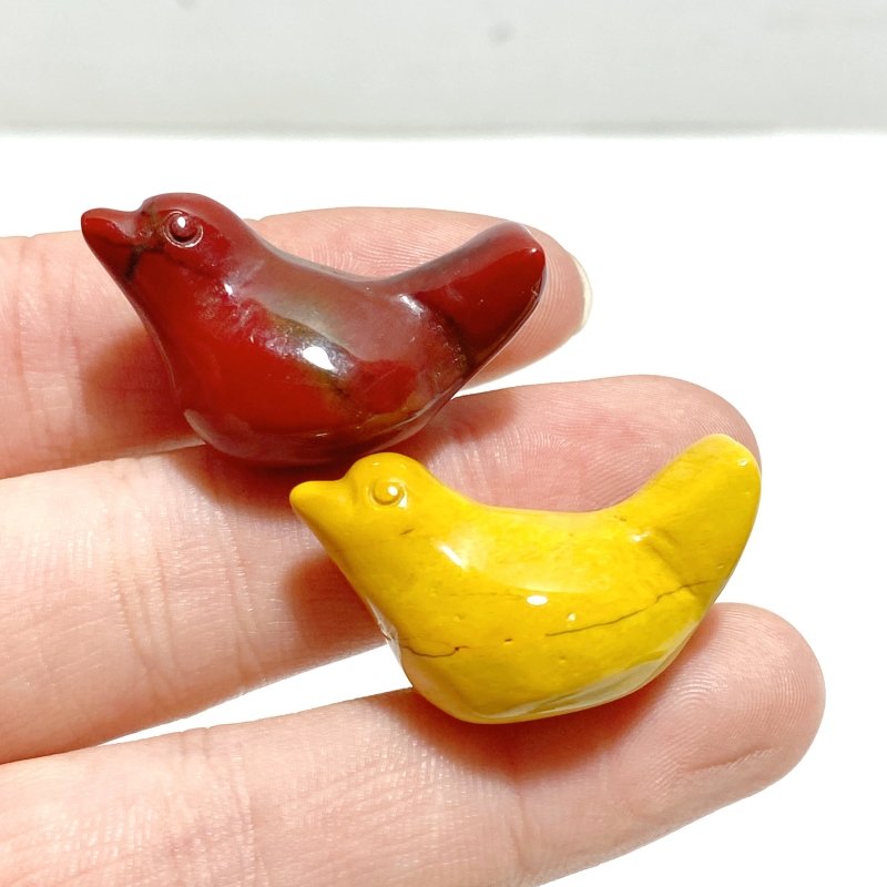 7 Types Mini Bird Carving Wholesale Rose Quartz Tiger Eye Chevron Amethyst - Wholesale Crystals