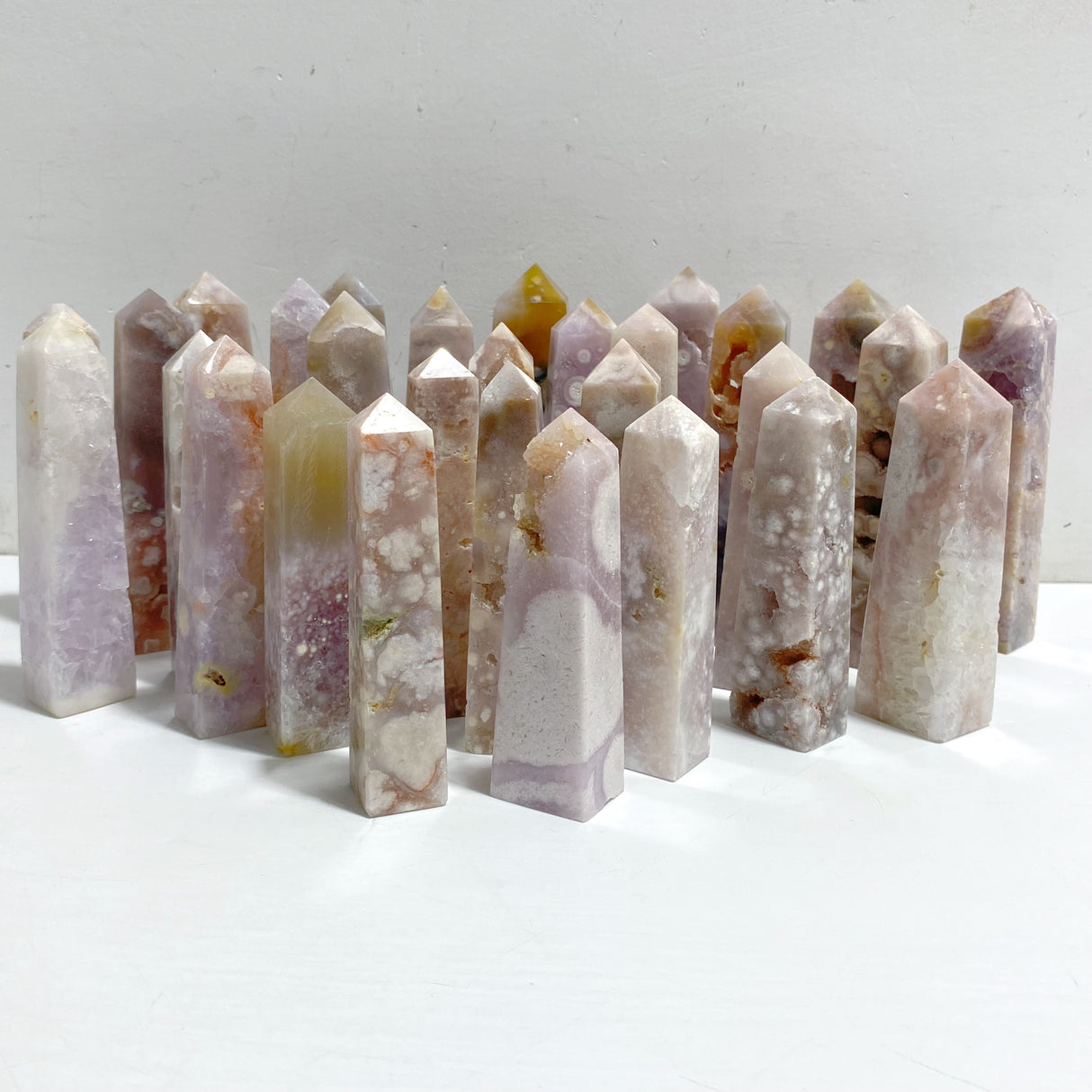29 Pieces Geode Pink Amethyst Four-Sided Points