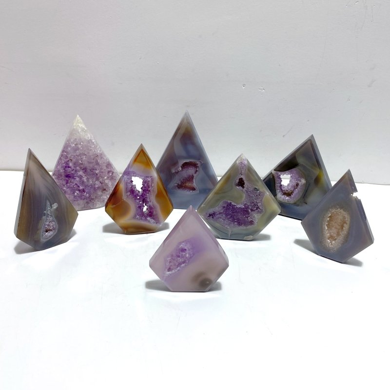 8 Pieces Beautiful Large Geode Druzy Agate Arrow Head Shape - Wholesale Crystals