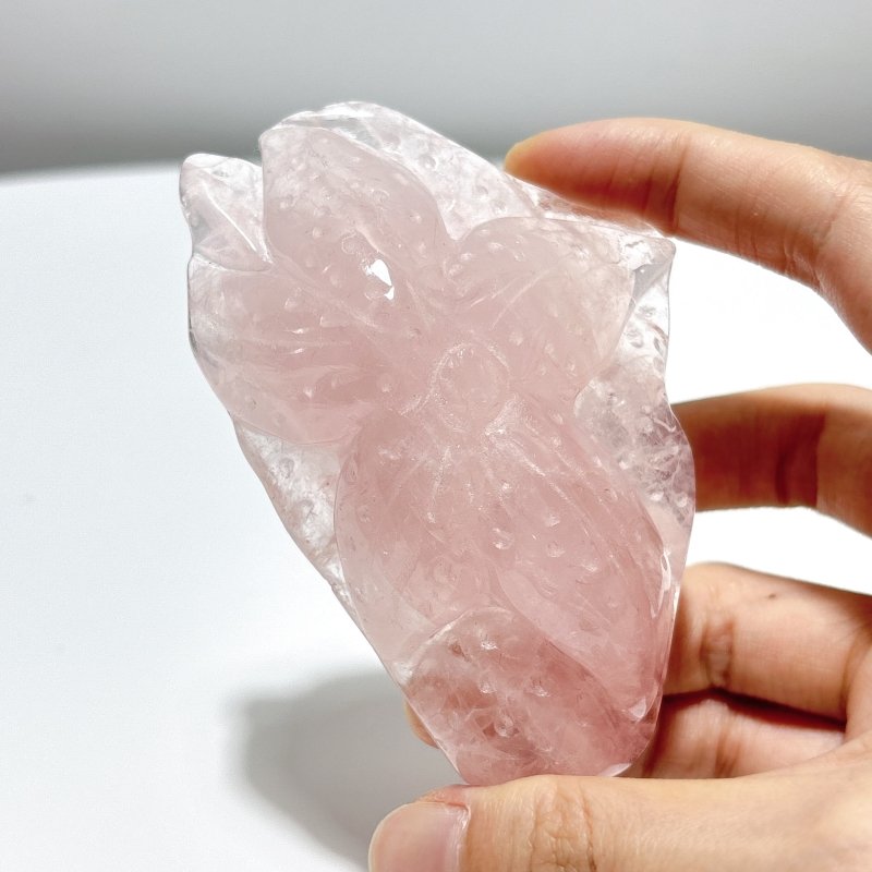 8 Pieces Beautiful Rose Quartz Sea Animals Carving - Wholesale Crystals