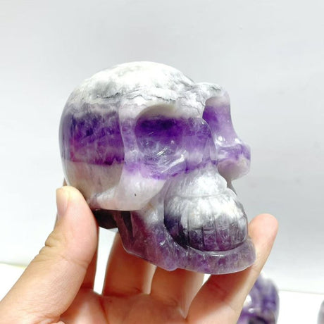 8 Pieces Chevron Amethyst Skull Carving - Wholesale Crystals