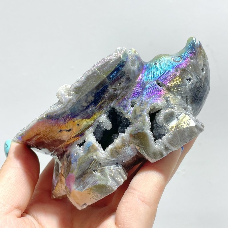 8 Pieces Geode Aura Sphalerite Hedgehog Carving - Wholesale Crystals