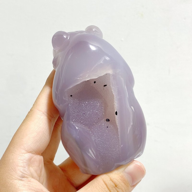 8 Pieces Geode Druzy Agate Bear Carving - Wholesale Crystals