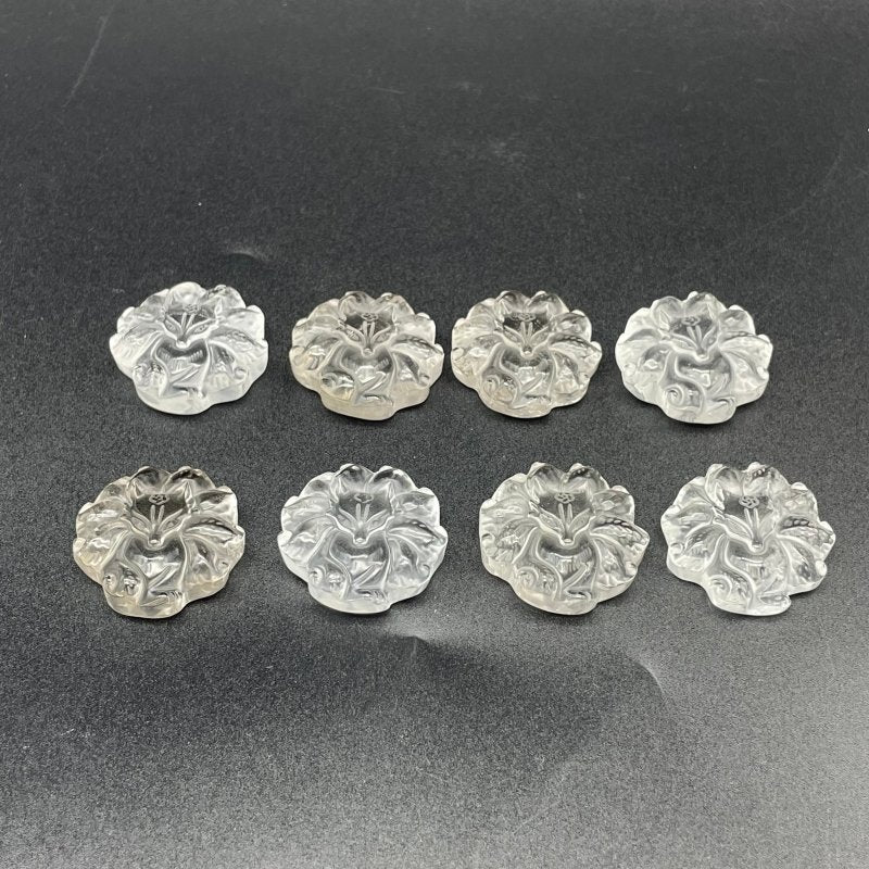 8 Pieces High Quality Clear Quartz Nine - tailed Foxes Carving - Wholesale Crystals