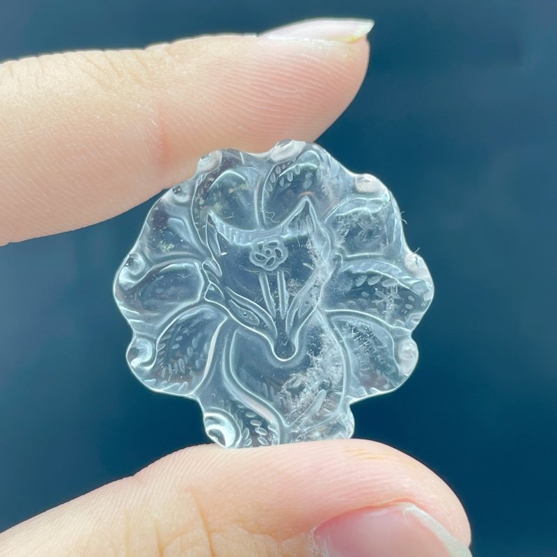 8 Pieces High Quality Clear Quartz Nine - tailed Foxes Carving - Wholesale Crystals