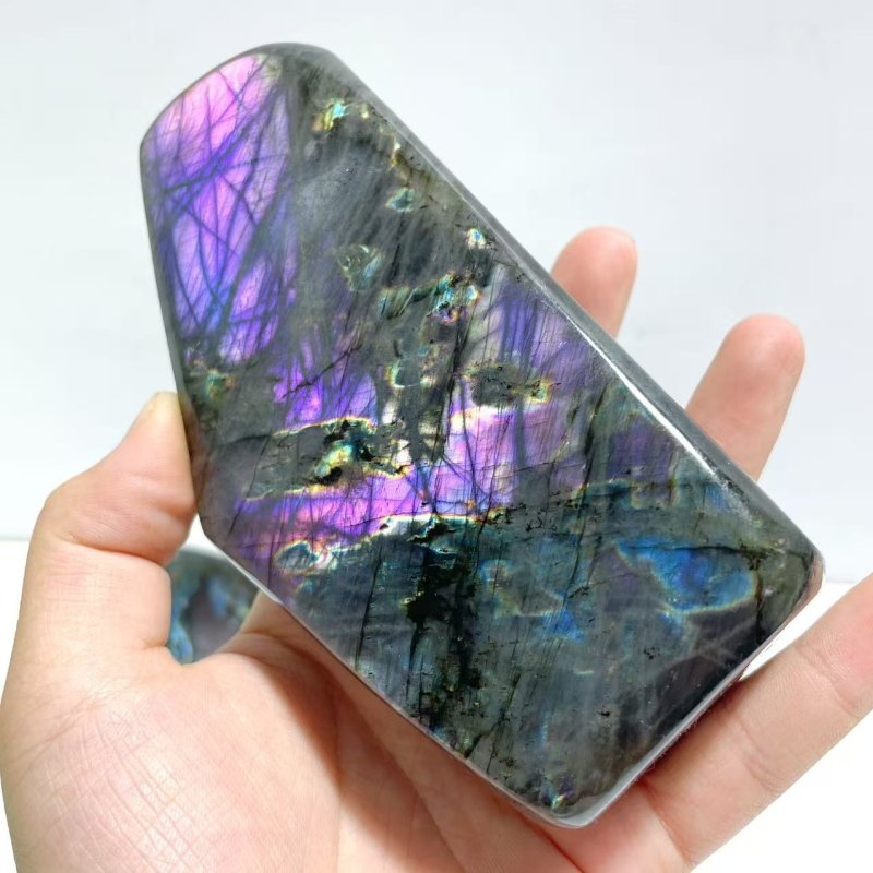 8 Pieces Large Beautiful Polished Purple Blue Labradorite Free Form - Wholesale Crystals