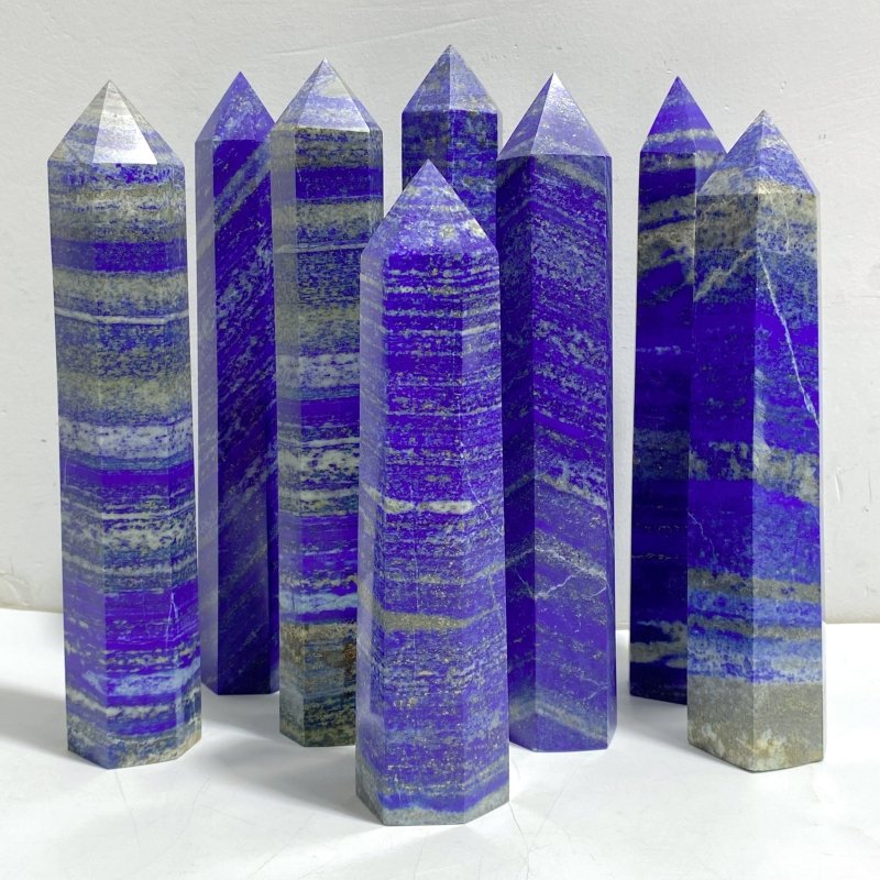 8 Pieces Large Lapis Lazuli Tower Point -Wholesale Crystals