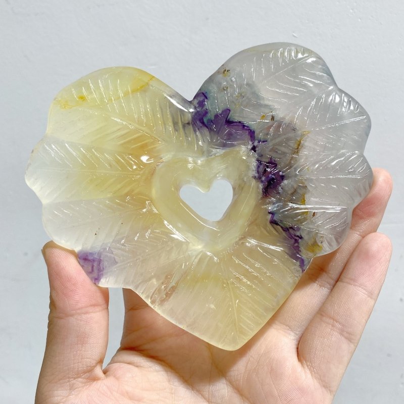8 Pieces Rainbow Fluorite Heart With Stand -Wholesale Crystals