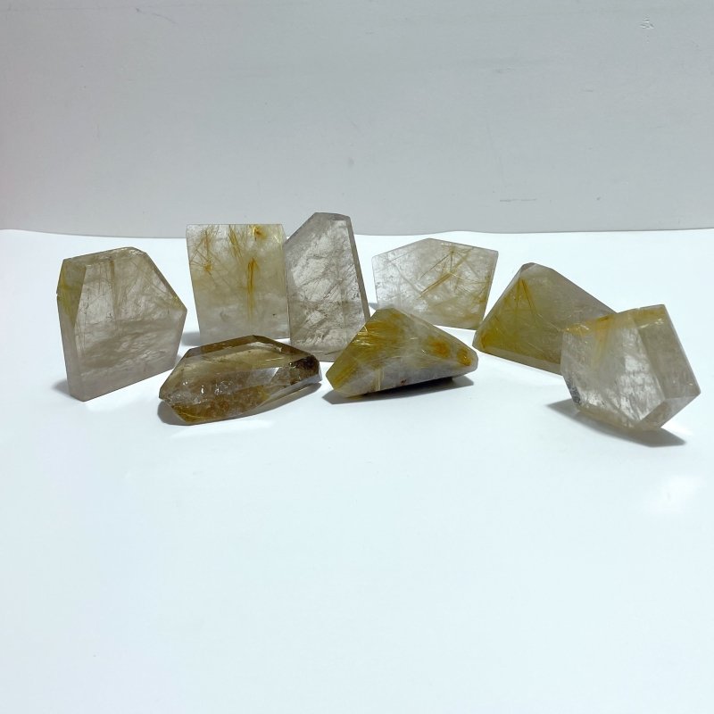 8 Pieces Unique Golden Rutile Free Form - Wholesale Crystals