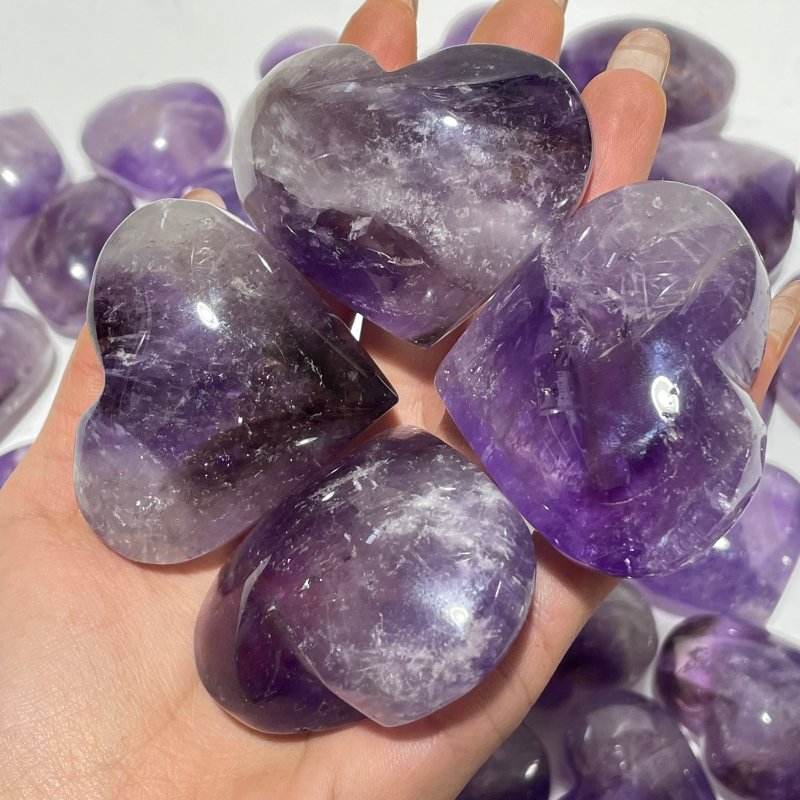 80 Pieces Amethyst Heart Crystal - Wholesale Crystals