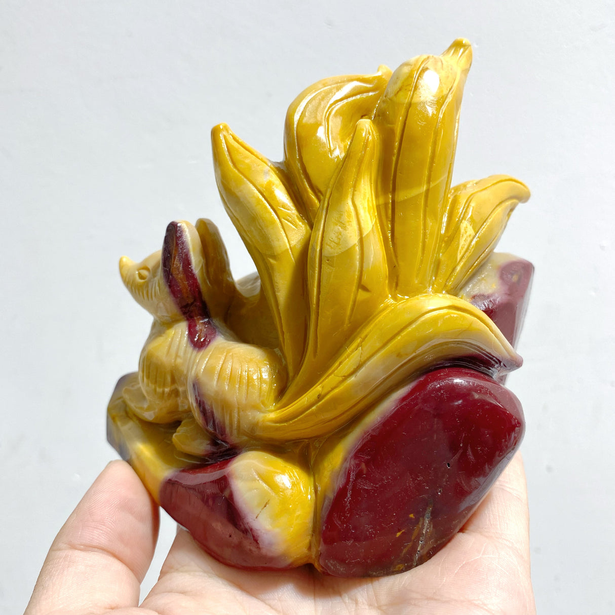 2 Pieces Mookaite Nine-tailed Fox Carving #4