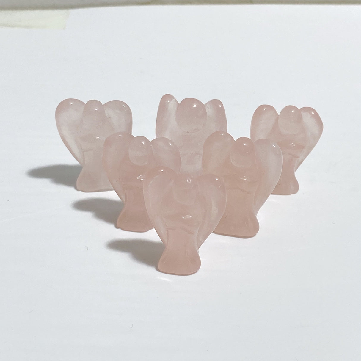 10 Types Mini Angel Carving Rose Quartz Moss Agate