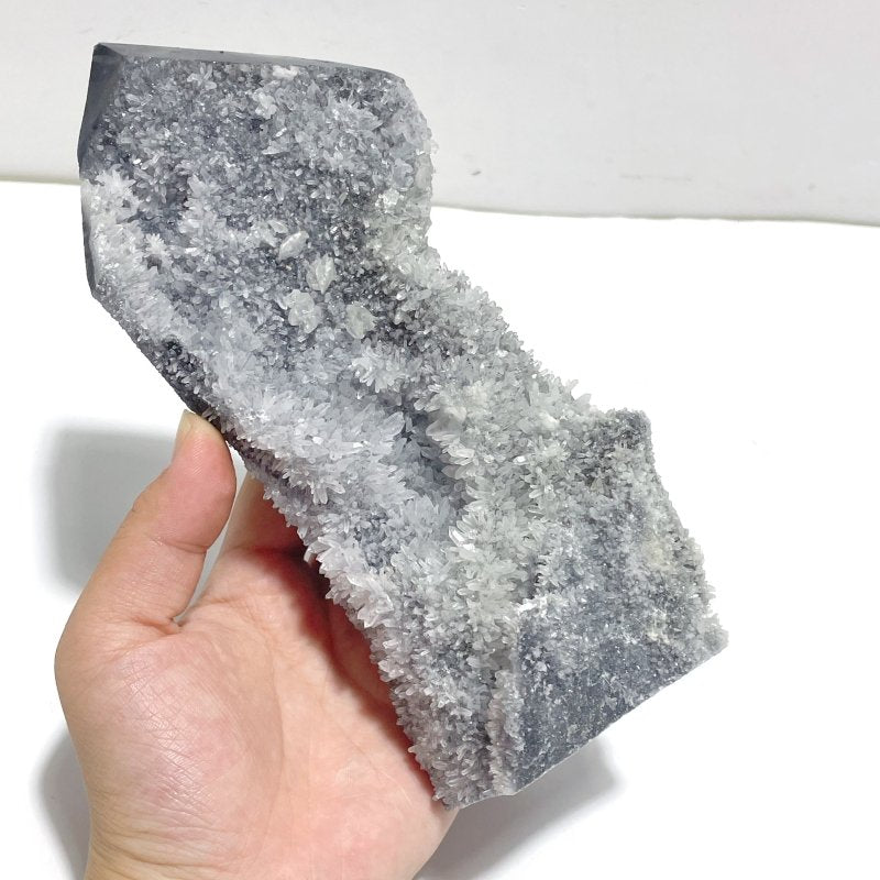 9 Pieces Black Clear Quartz Cluster Raw Side Point Tower - Wholesale Crystals