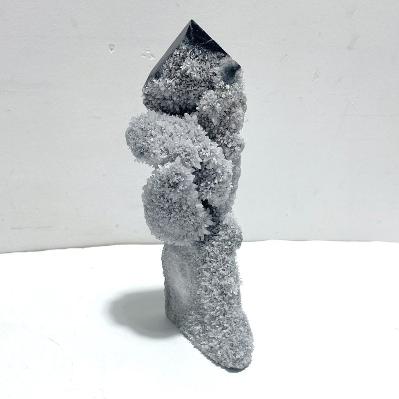 9 Pieces Black Clear Quartz Cluster Raw Side Point Tower - Wholesale Crystals