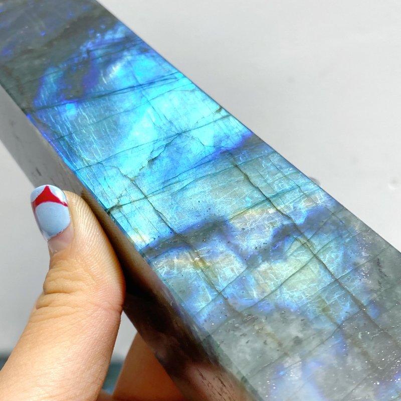 9 Pieces Flash Labradorite Four - Sided Tower Points - Wholesale Crystals