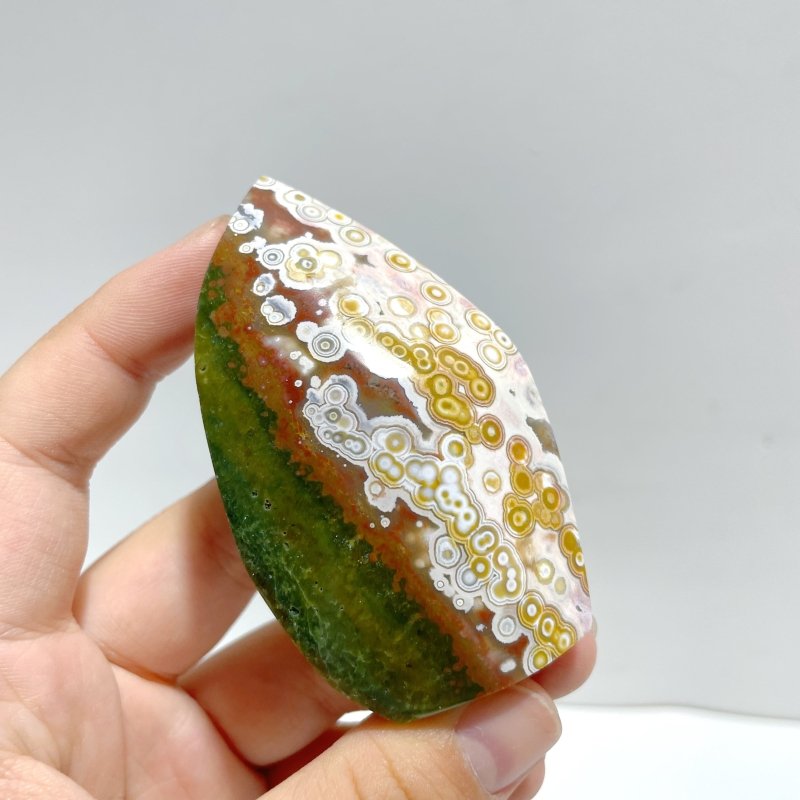 9 Pieces High Quality 8th Vein Ocean Jasper Free Form Raw Side - Wholesale Crystals