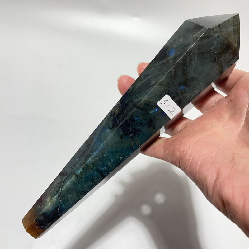 9 Pieces High Quality Labradorite Magic Scepter Wand Points With Stand -Wholesale Crystals
