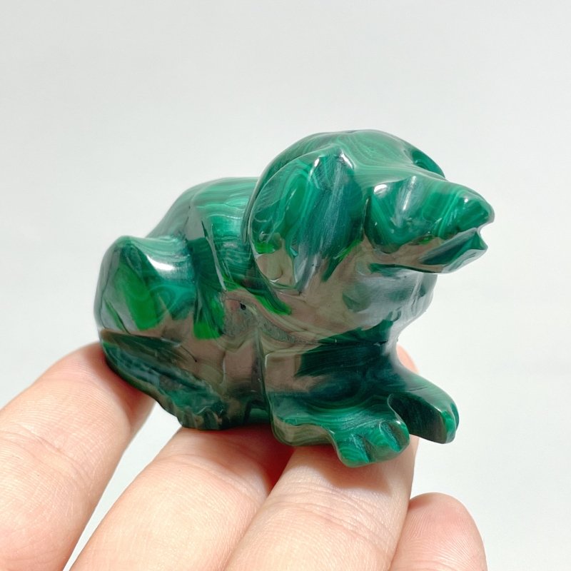 9 Pieces Malachite Mixed Animals Carving - Wholesale Crystals