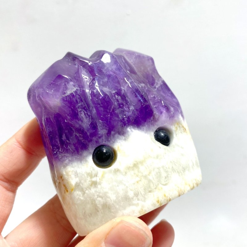 9 Pieces Polished Amethyst Teeth Cluster Groot Carving - Wholesale Crystals